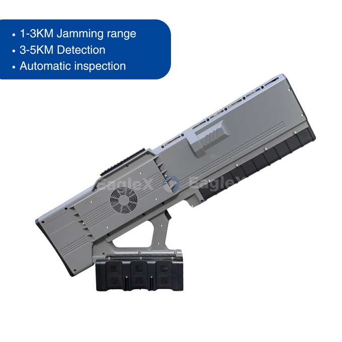 3KM 드론 재머 5KM 탐지 탐지장치 900MHz 1.5GHz 2.4GHz 5.8GHz 재머 총 0