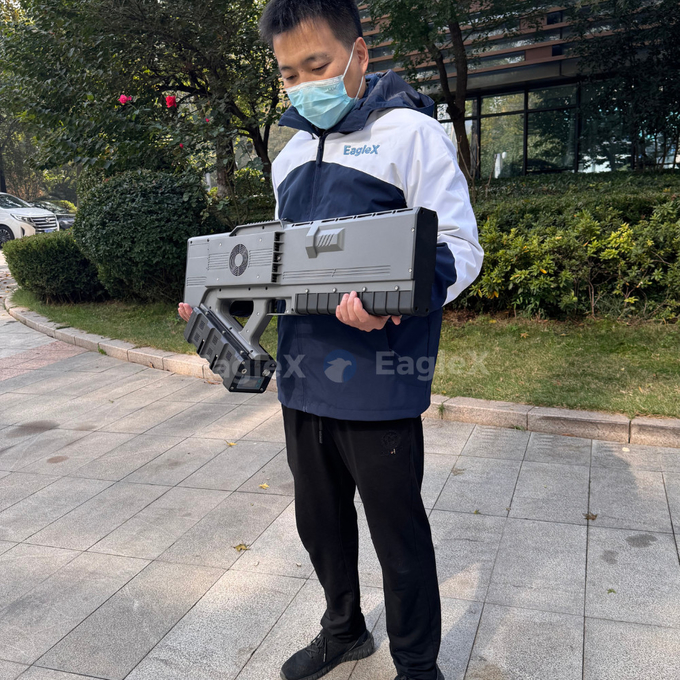 5KM 탐지 탐지기와 함께 온-인-વન 휴대용 FPV 드론 재머 900MHz 1.5GHz 2.4GHz 5.8GHz 0-3km 방해 거리 0