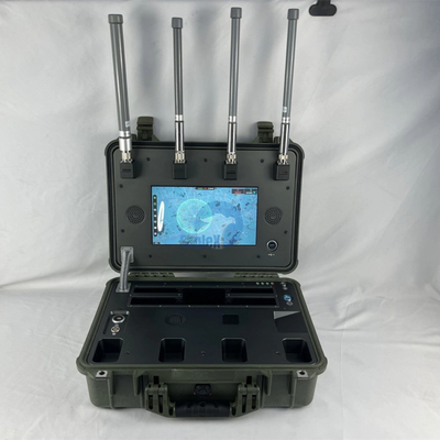 5KM~10KM 360° 전체 공영 공간 IP66 보호 수준 900M 1.4G 2.4G 5.2G 5.8GHz 10시간 운영 드론 탐지기 탐지