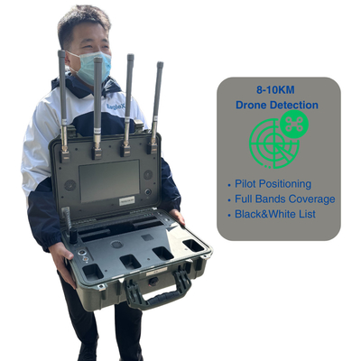 8KM FPV 드론 탐지 범위 콘서트, 경찰, 군, 자동차용 휴대용 휴대용 UAV 드론 탐지기