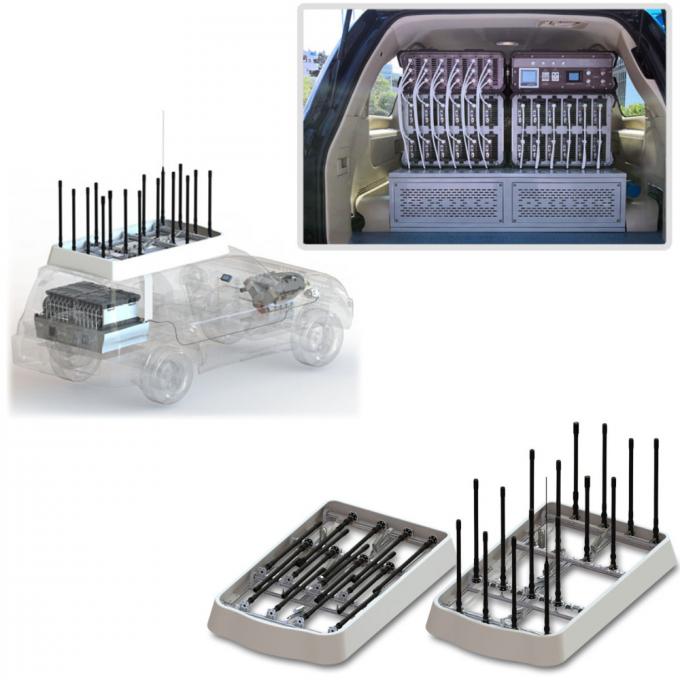SUV 개정형 안티 드론 차량 안티 FPV 시스템 RF 증폭기 50MHz~6GHz 탐지 스트라이크 드론 제머로 변환 0